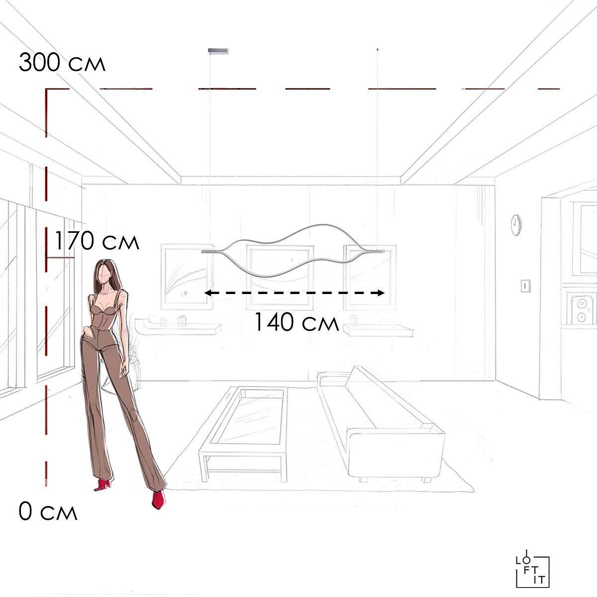 10403/1400 SN Подвесная люстра Loft It Tape Light 10403/1400 SN