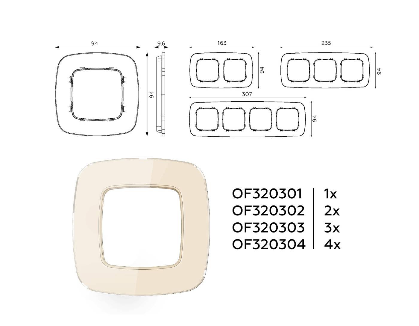 Рамка Ambrella Volt Radian Стекло органическое OF320303