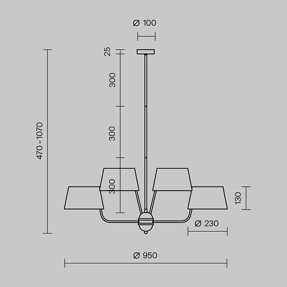 MOD360PL-08B Люстра на штанге Maytoni Modesto MOD360PL-08B