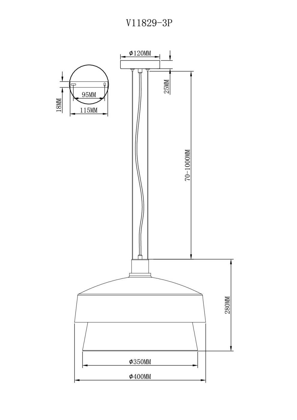 Светильник подвесной Moderli Takoma V11829-3P