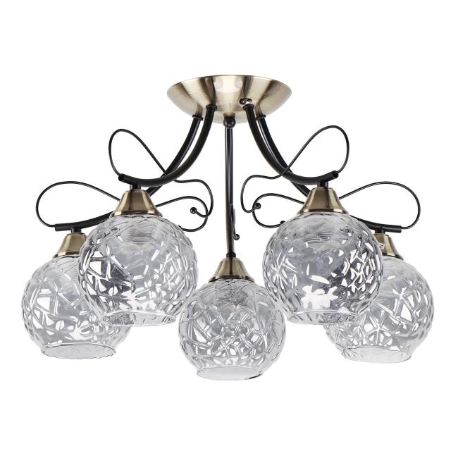 Потолочная люстра ЭкономСвет 91036 91036/5AB+BK GR