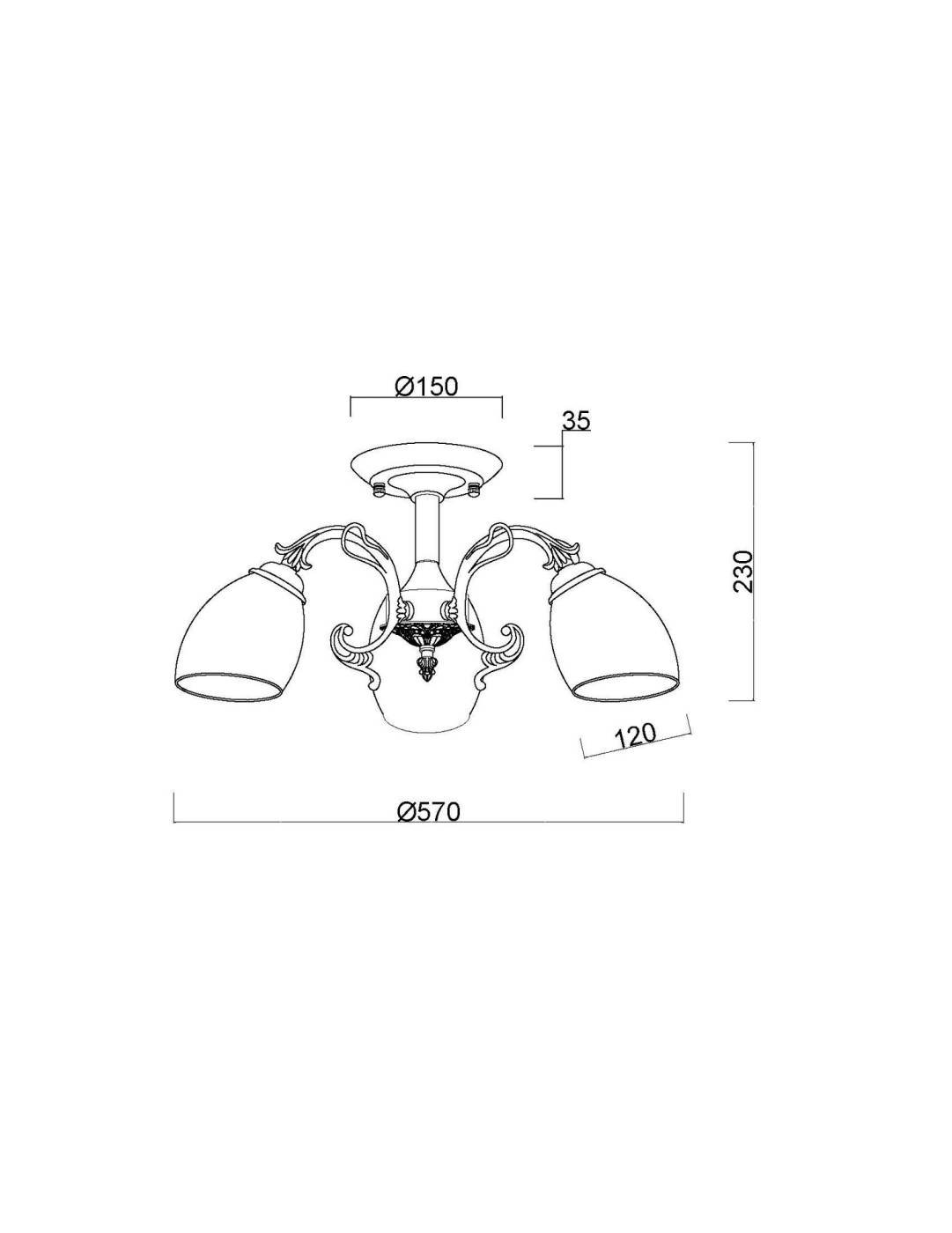 Потолочная люстра Биене MyFar MR2701-3C