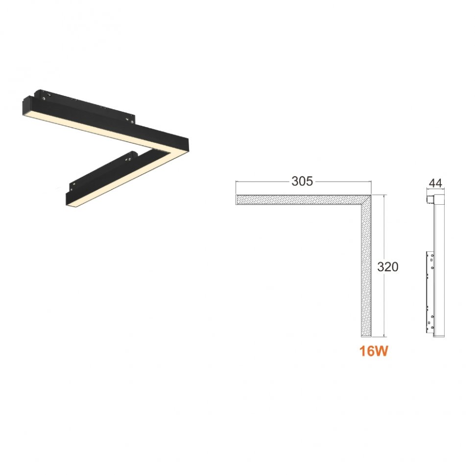 4822-013-L320-16W-110DG-3000K-WH Трековый светильник iLEDEX TECHNICAL VISION48/22 4822-013-L320-16W-110DG-3000K-WH