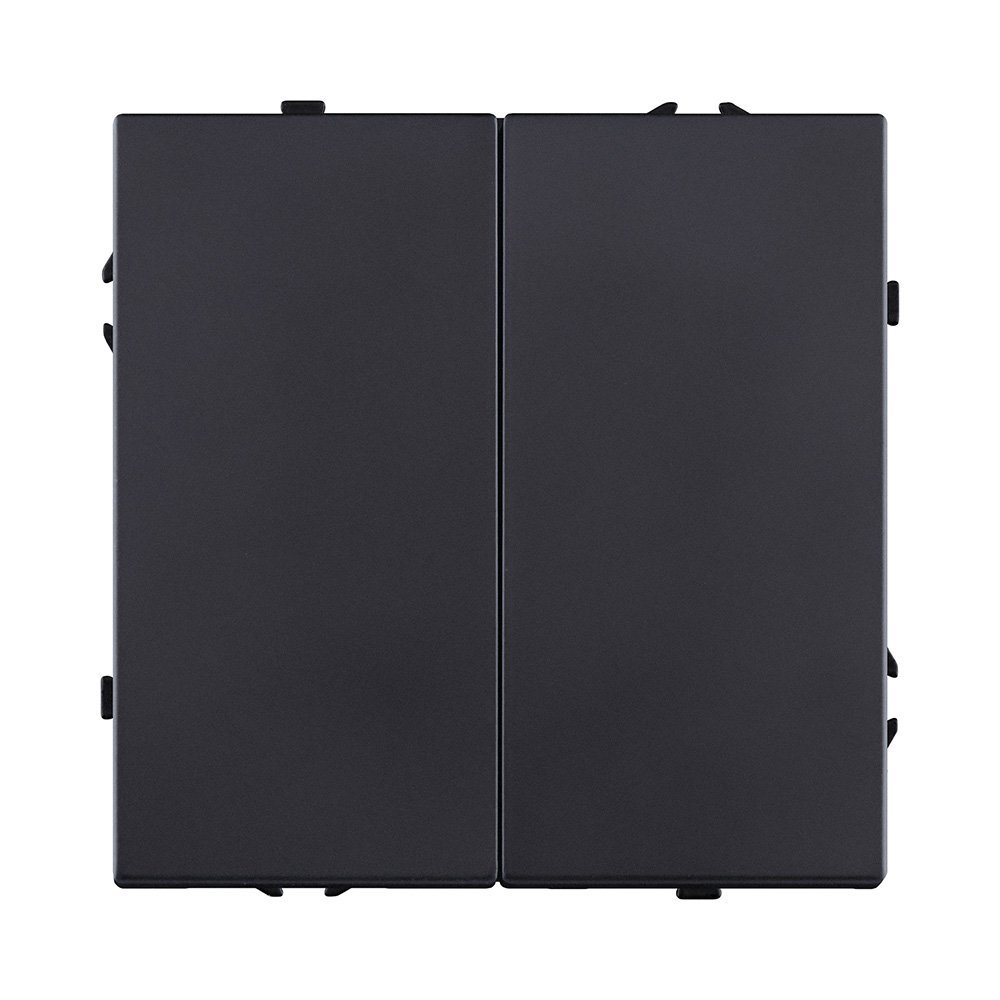 EC-025BK Выключатель кнопочный 2-клавишный 10А/250В, черный матовый Kollinger Eclipse EC-025BK