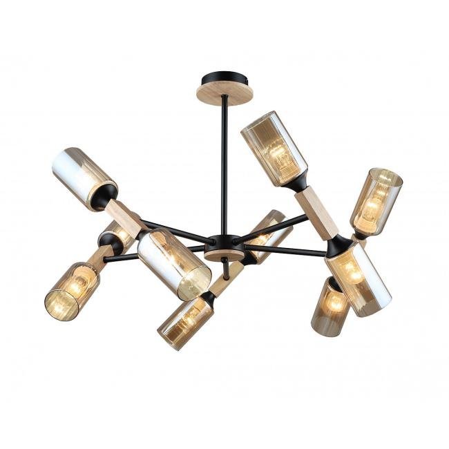 MD.5495-10-S-BK+WOOD Потолочная люстра IMEX MD.5495-10-S-BK+WOOD