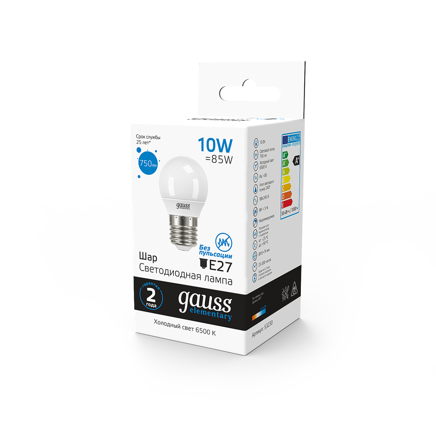 Светодиодная лампа Gauss Elementary Шар 53230