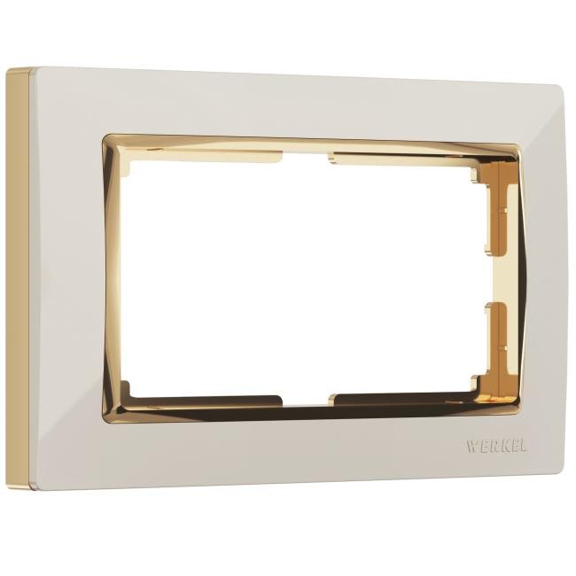 W0081932/ Рамка для двойной розетки Snabb (слоновая кость/золото) Рамка Werkel W0081932/ Рамка для двойной розетки Snabb (слоновая кость/золото)