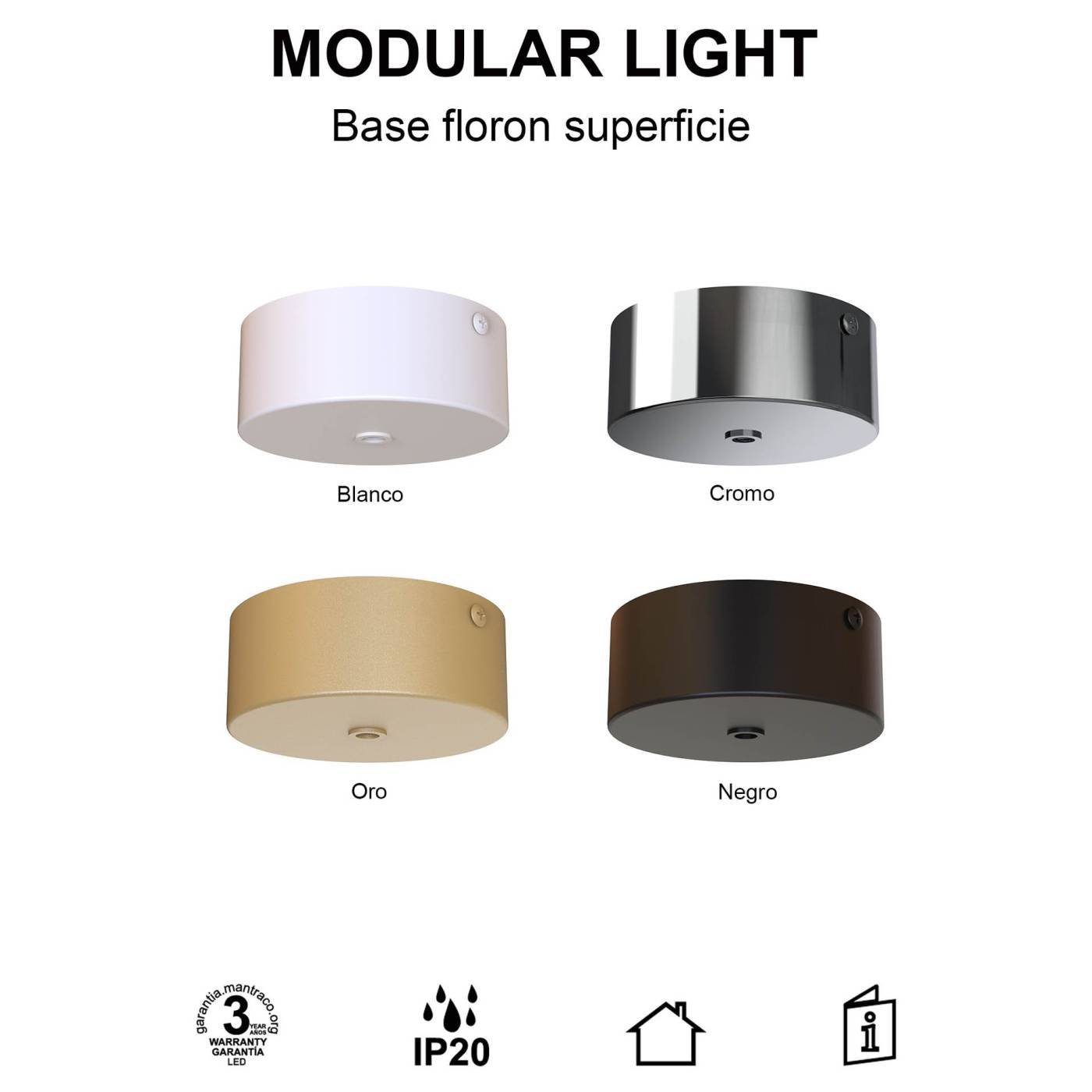 9357 Основание потолочное 1L MODULAR LIGHT FLORONES