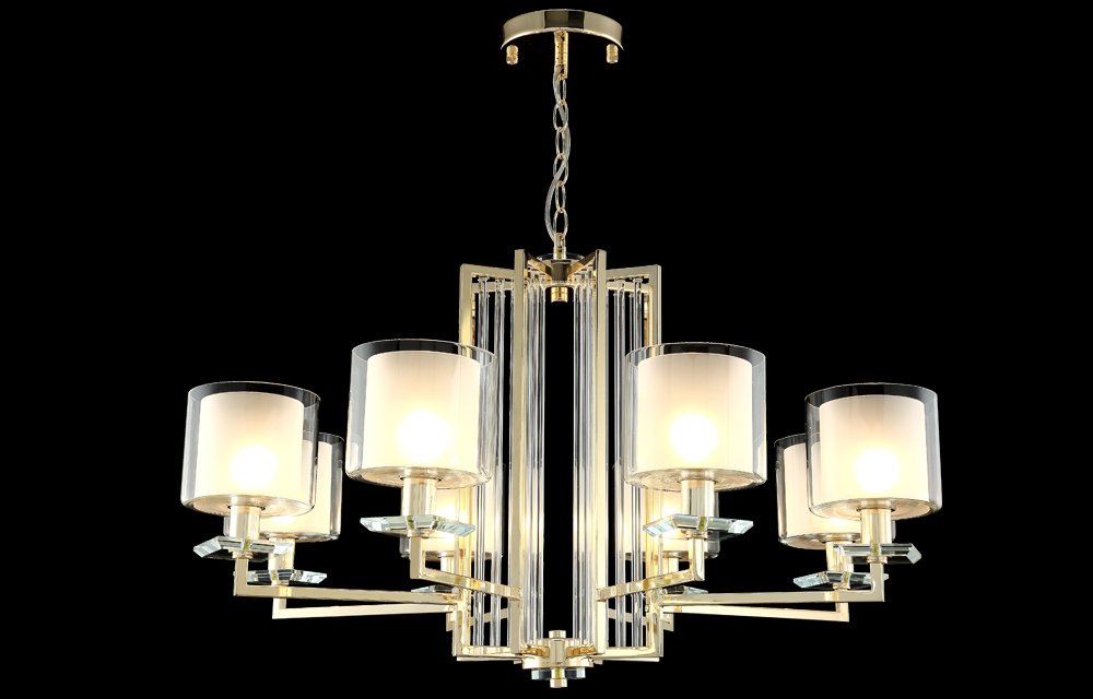 NICOLAS SP-PL8 GOLD/WHITE Подвесная люстра Crystal Lux Nicolas NICOLAS SP-PL8 GOLD/WHITE