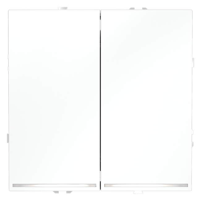 Проходной переключатель встраиваемый VOLTUM S70 двухклавишный с подсветкой 10А, (белый матовый) VLS020402