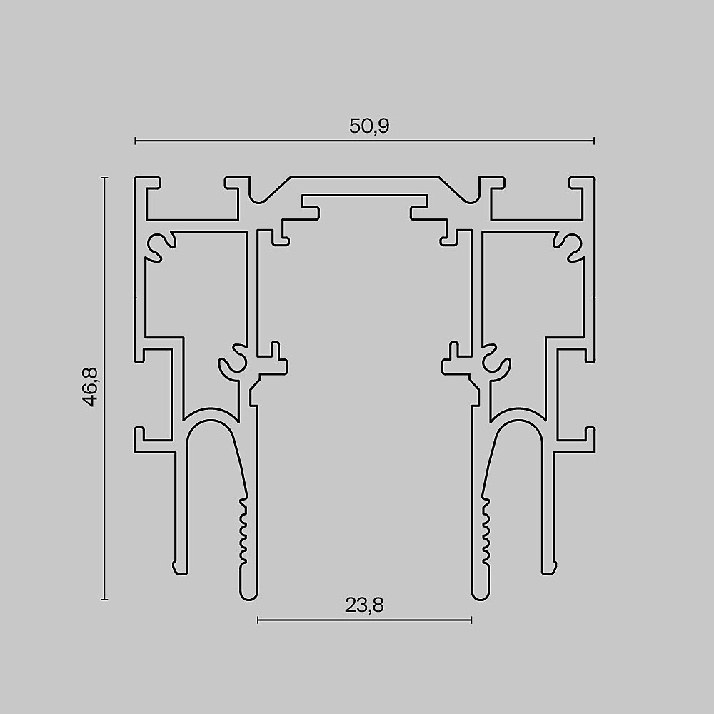 TRX034-SCCL-422B Шинопровод для монтажа в натяжной потолок Exility ClipLine, 2м Maytoni Busbar trunkings Exility TRX034-SCCL-422B