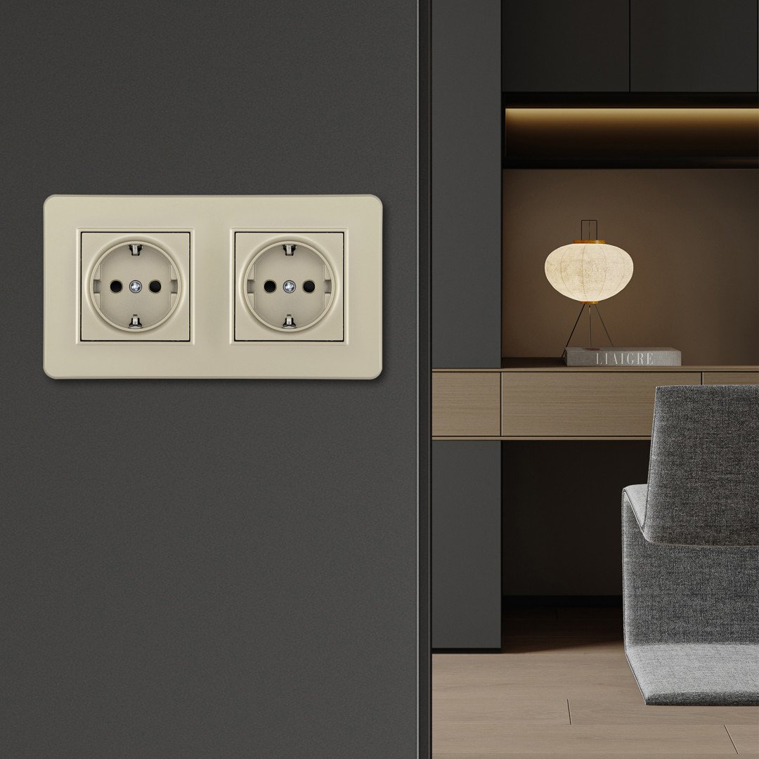 SET16-2-40-1x2 shampan Розетка Arte Milano Set16-2 SET16-2-40-1x2 shampan