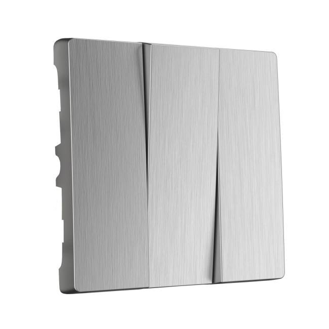 Werkel W1139009/ Набор клавиш для выключателя трехклавишного (cеребряный рифленый)