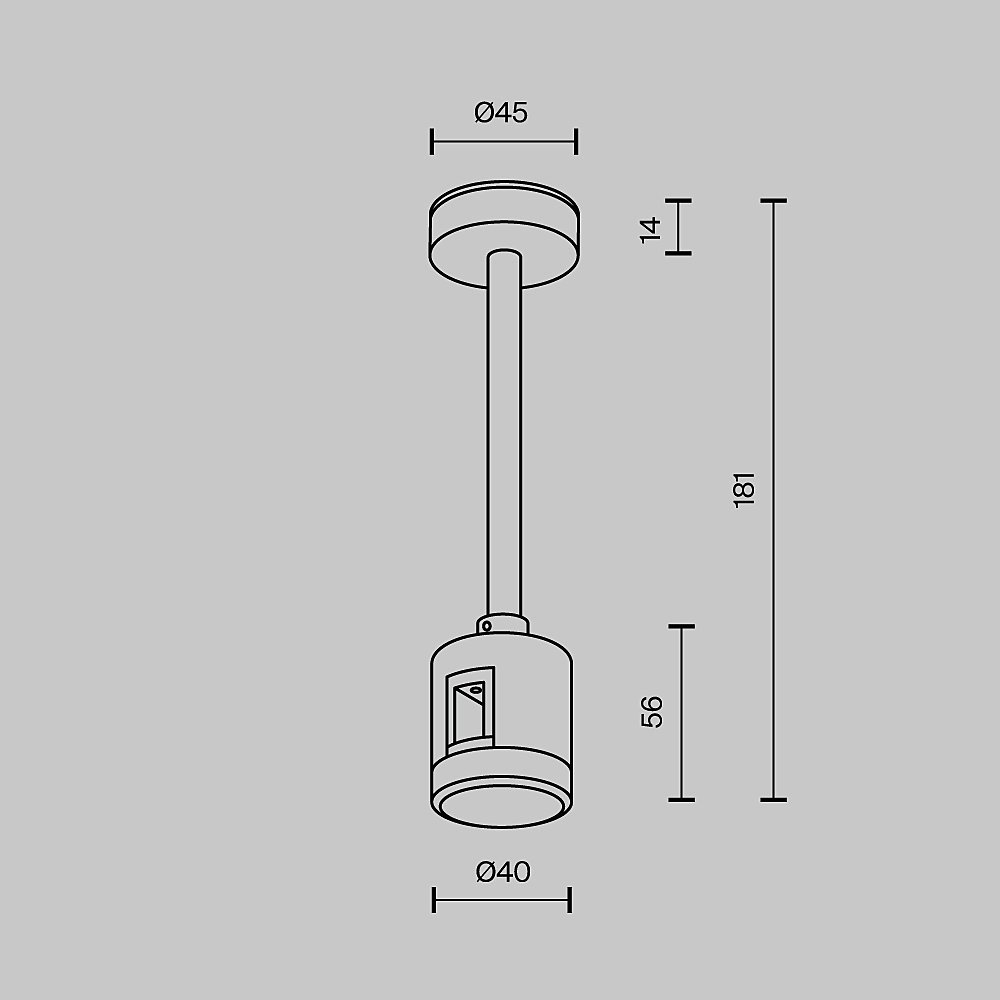 TRA156C-IPCL1-PT Крепление потолочное Short 138мм с прямым коннектором питания Maytoni Accessories for tracks Flarity TRA156C-IPCL1-PT