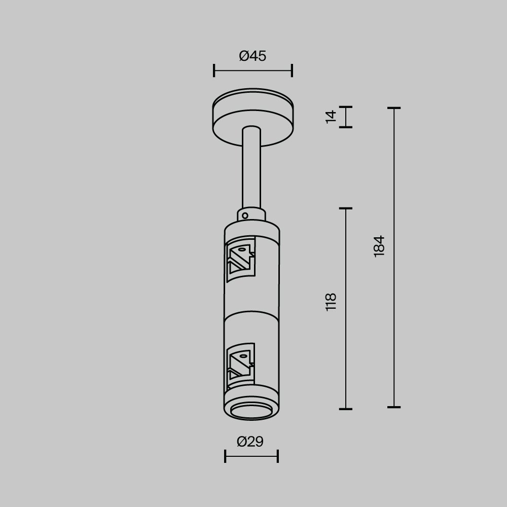 Крепление потолочное двойное Short 78мм Maytoni Accessories for tracks Flarity TRA156C-D1-BS