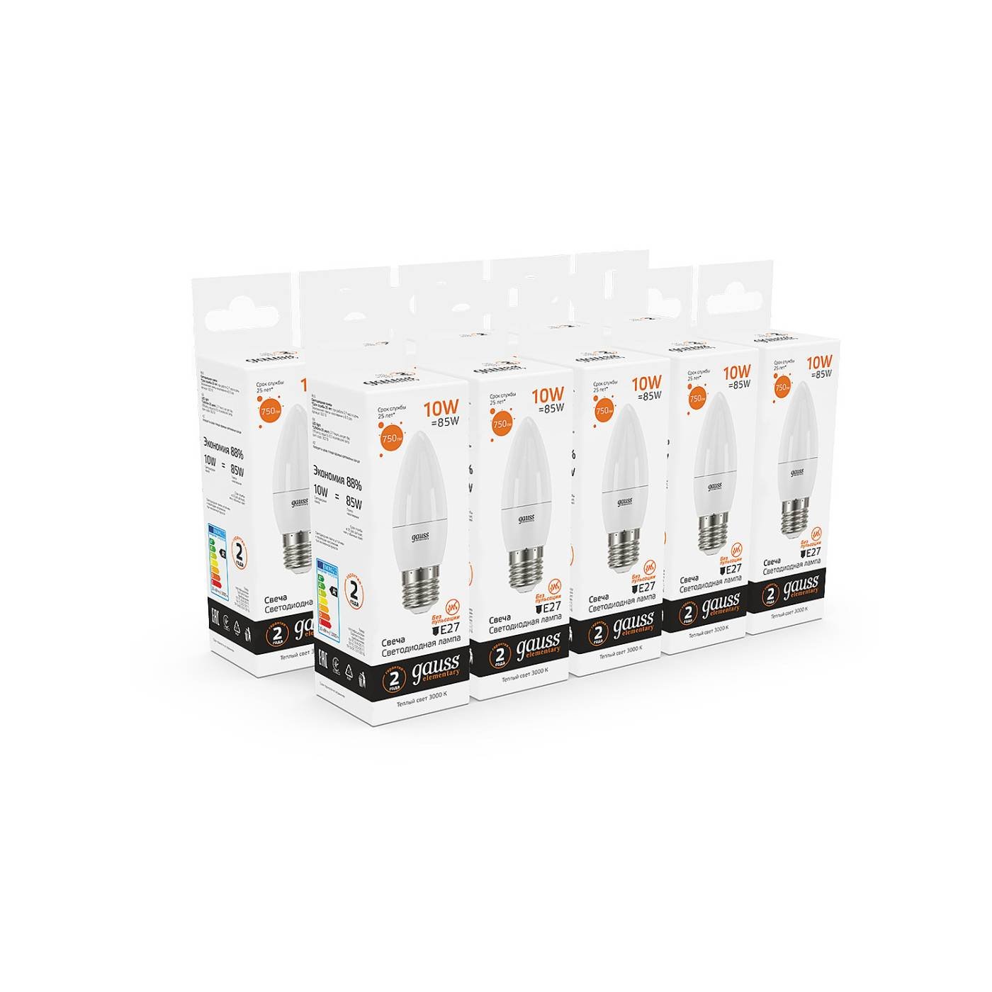 Светодиодная лампа Gauss Elementary Свеча 30210