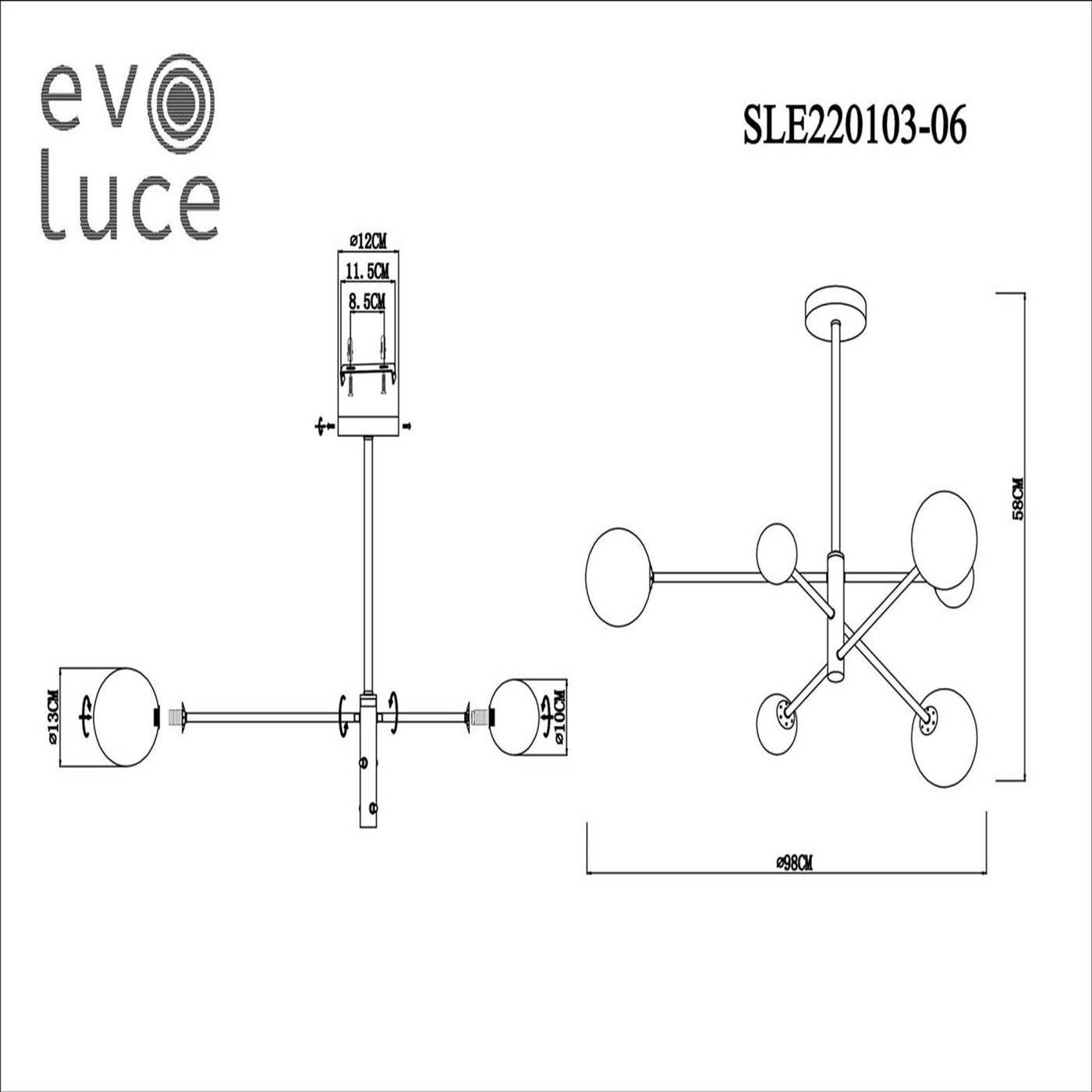 SLE220103-06 Потолочная люстра Evoluce Arcola SLE220103-06