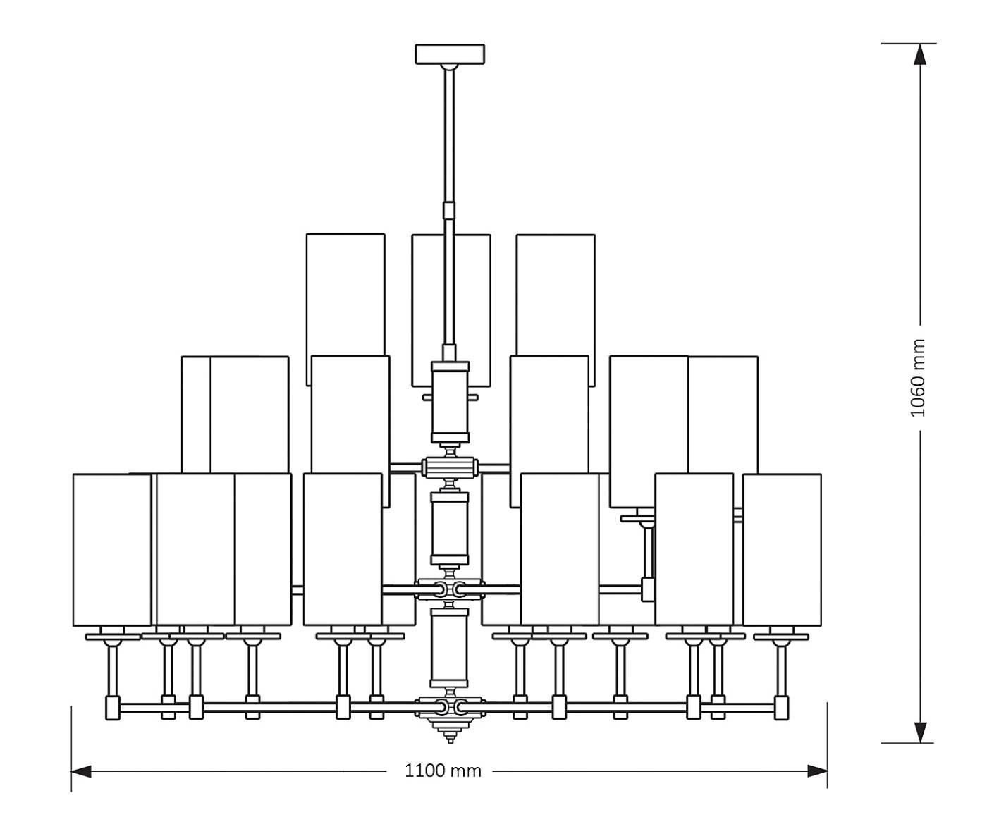 Люстра на штанге Kutek Empoli EMP-ZW-12+6+3(ZM)