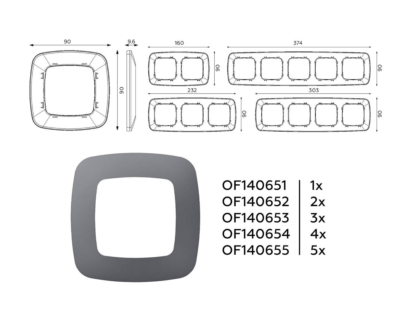 Рамка Ambrella Volt Ecta OF140655