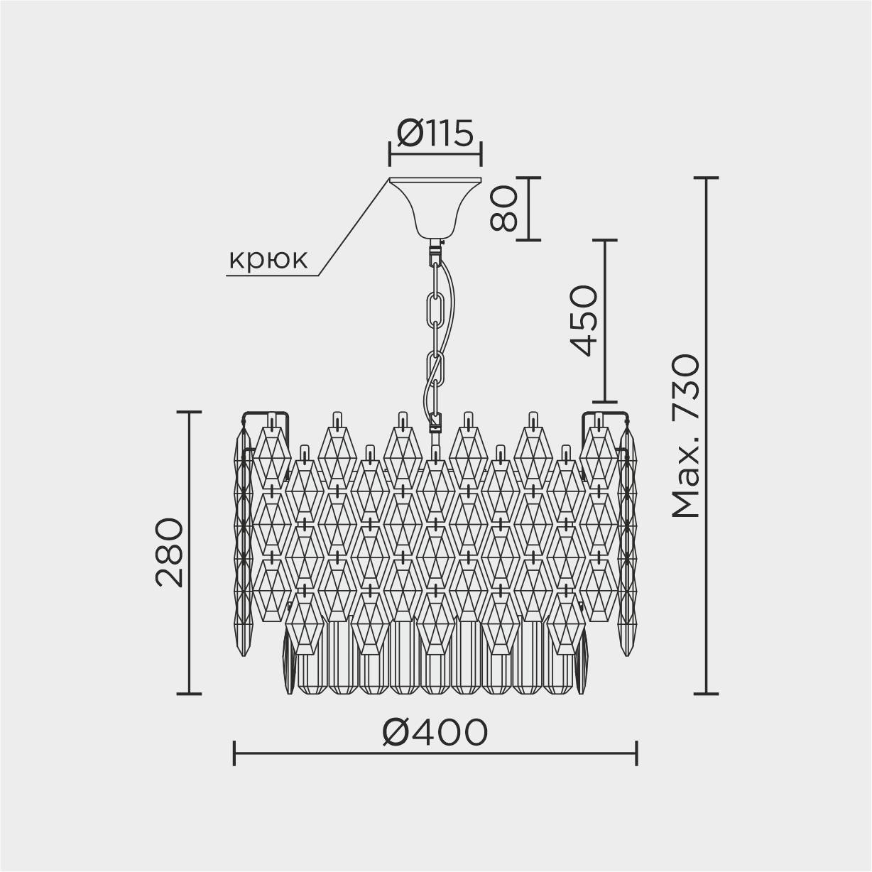 Подвесная люстра ML Modelux ML.6938.400 CR