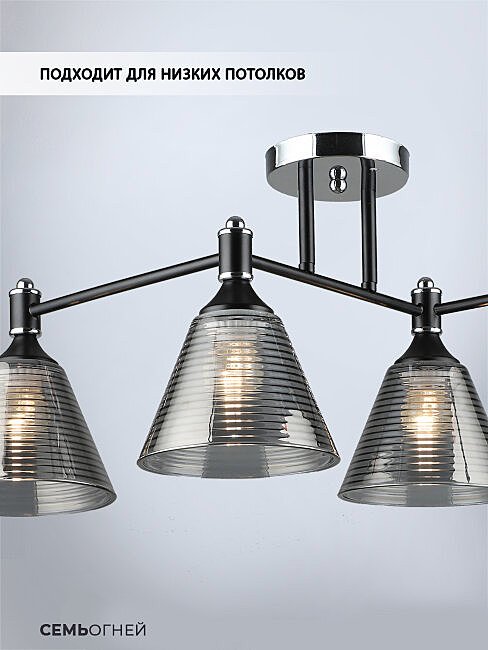 WD3619/4C-BK-CR-SMK Потолочная люстра Wedo Light Anneta WD3619/4C-BK-CR-SMK