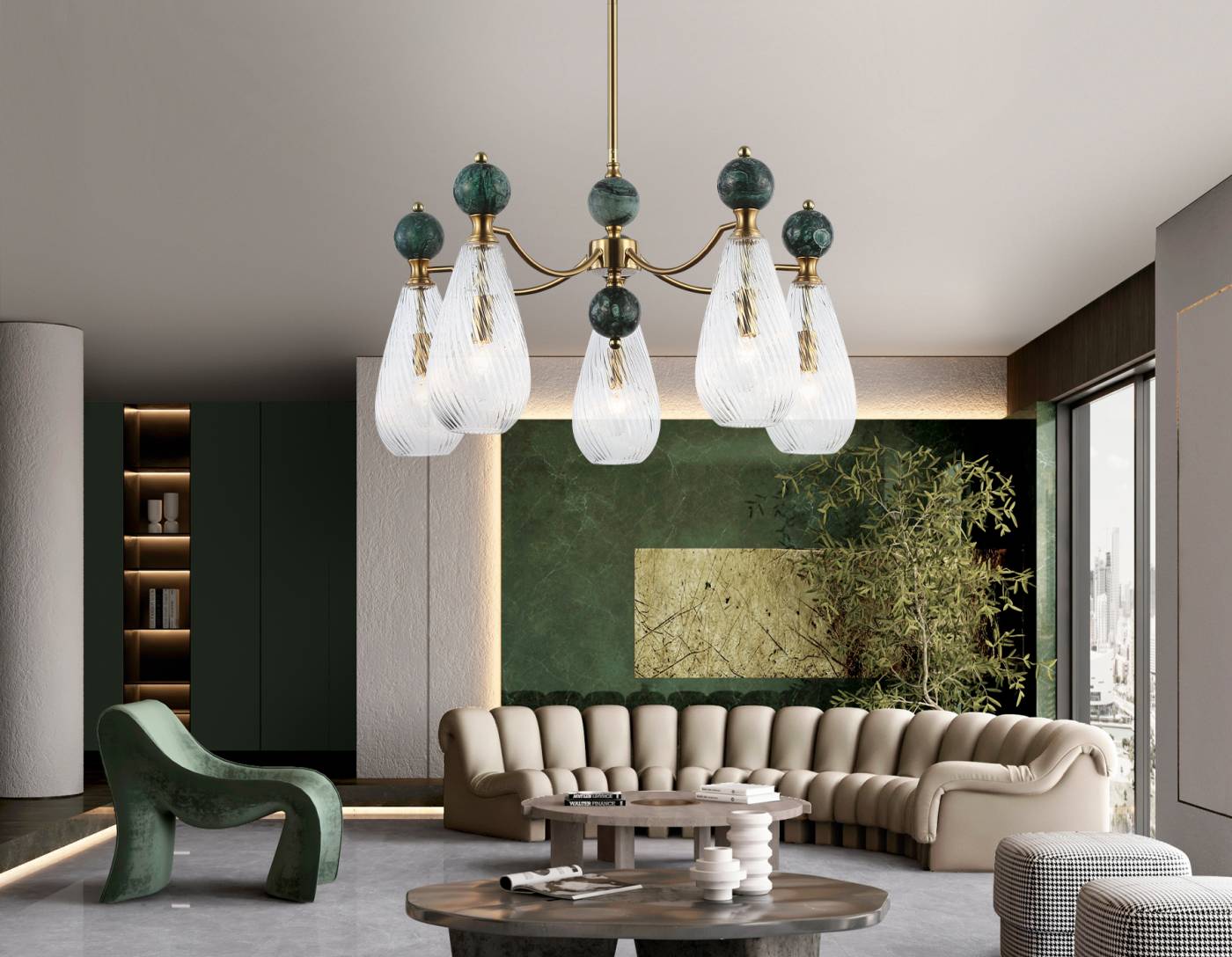 LH53292 Люстра на штанге Ceramo Modern Ambrella LH53292
