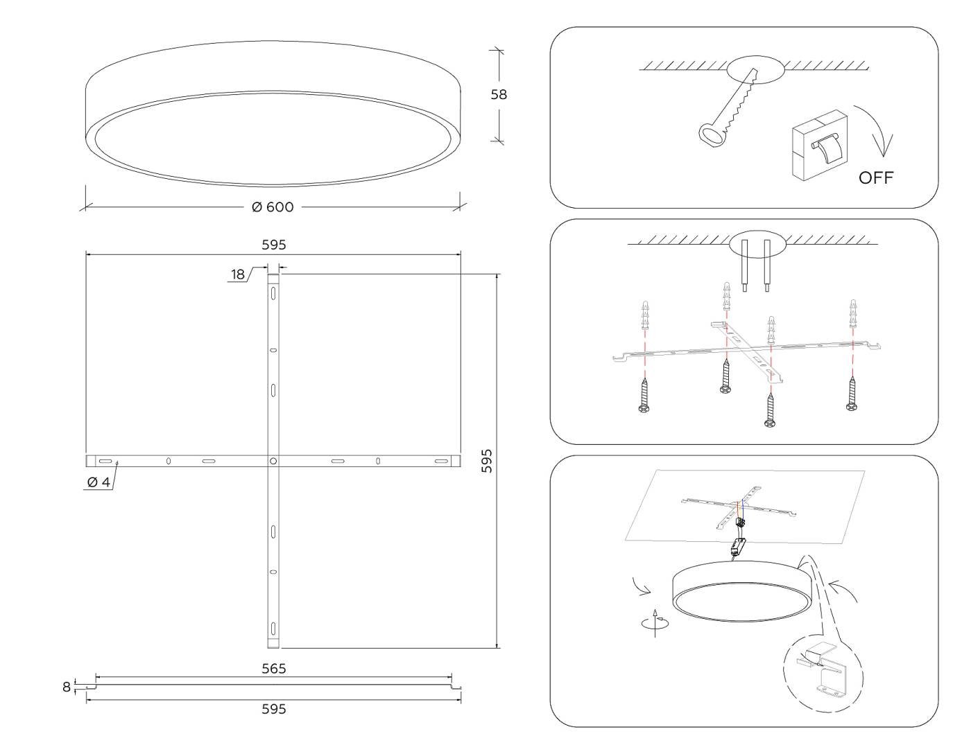Светильник потолочный Ambrella Air Alum FV5538