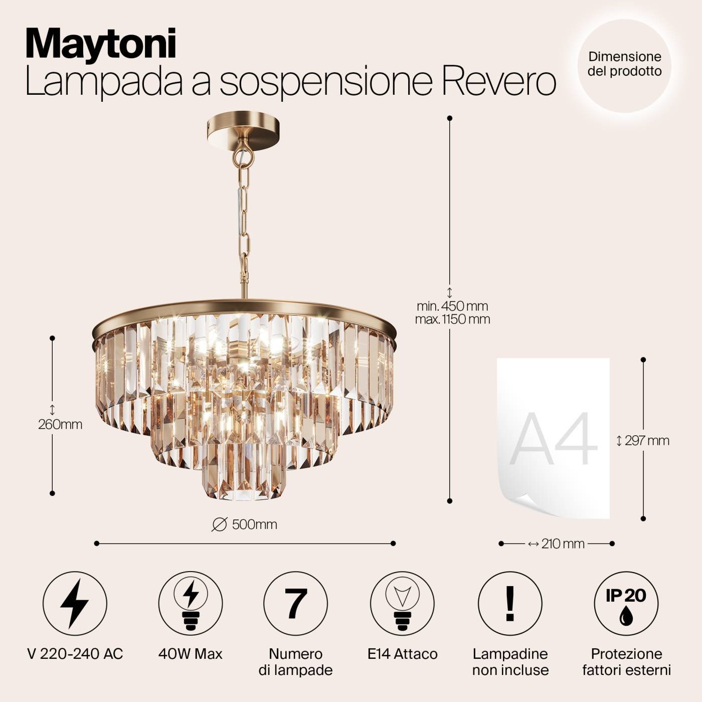 MOD085PL-07BS Подвесная люстра Maytoni Revero MOD085PL-07BS