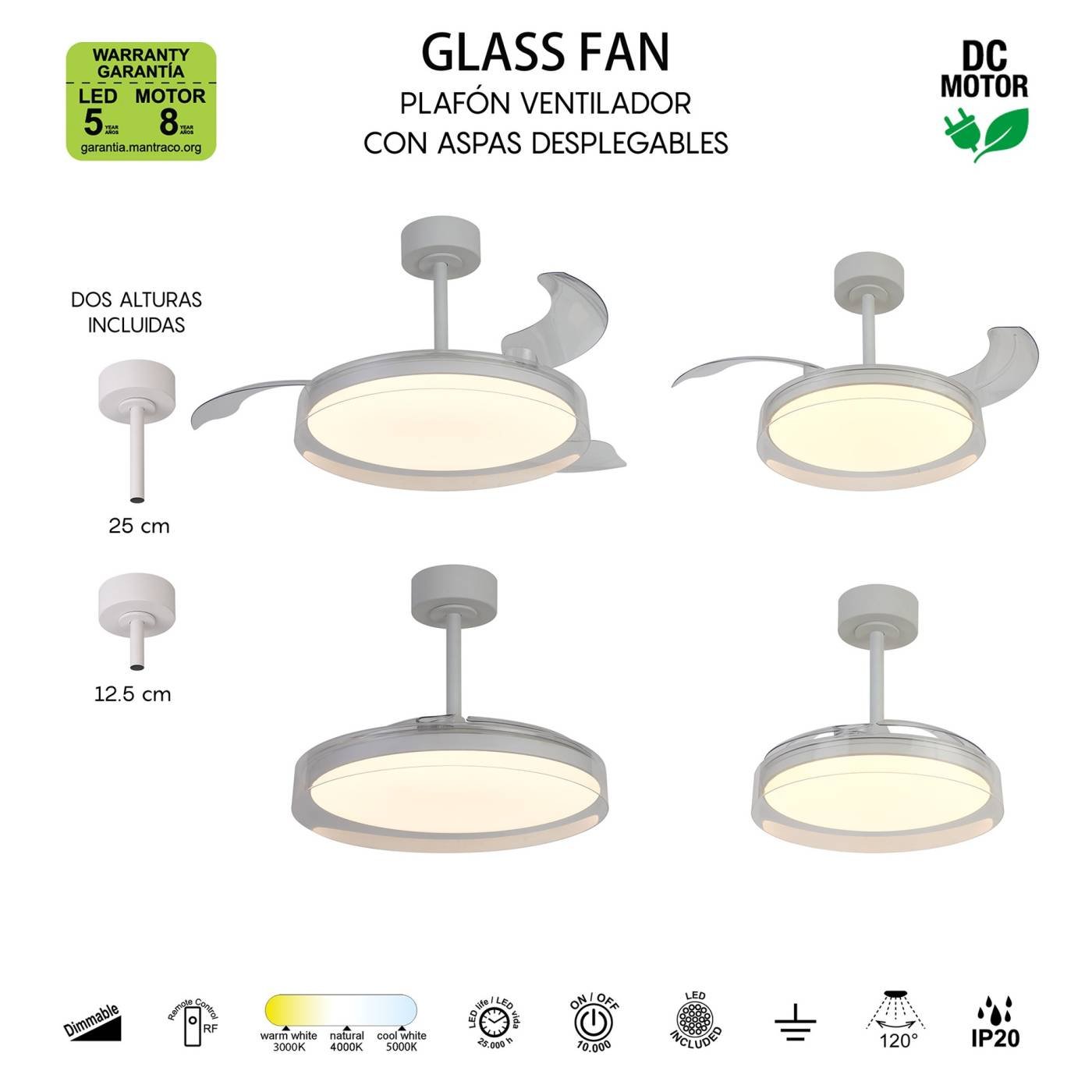 9525 Потолочная люстра GLASS FAN Mantra 9525