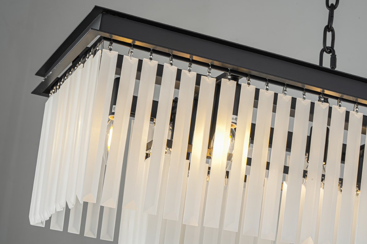 KR0387P-12C/P black/frost Подвесная люстра Delight Collection 1920s Odeon KR0387P-12C/P black/frost
