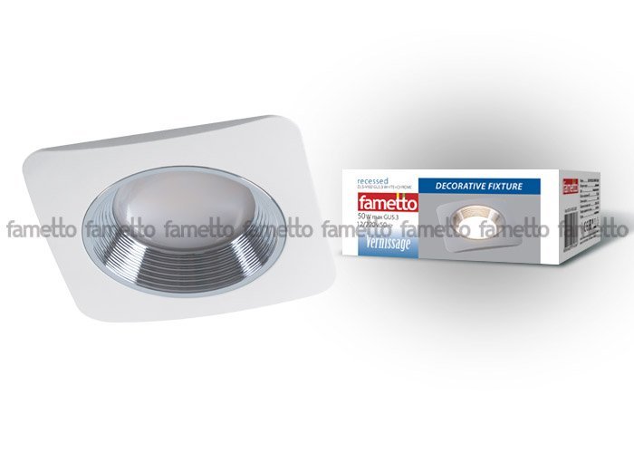 DLS-V102 GU5.3 WHITE+CHROME Встраиваемый светильник Fametto Vernissage DLS-V102 GU5.3 WHITE+CHROME