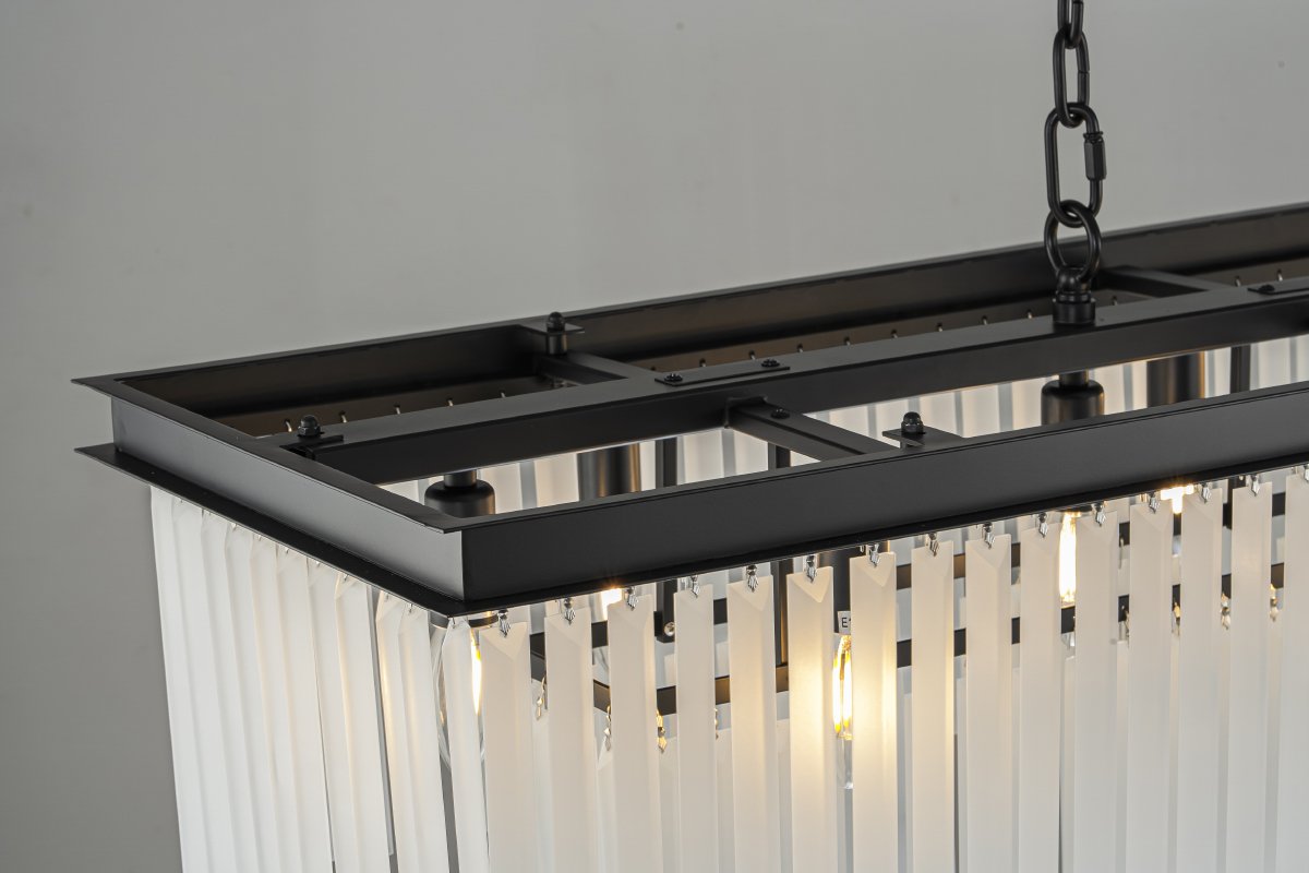 KR0387P-12C/P black/frost Подвесная люстра Delight Collection 1920s Odeon KR0387P-12C/P black/frost