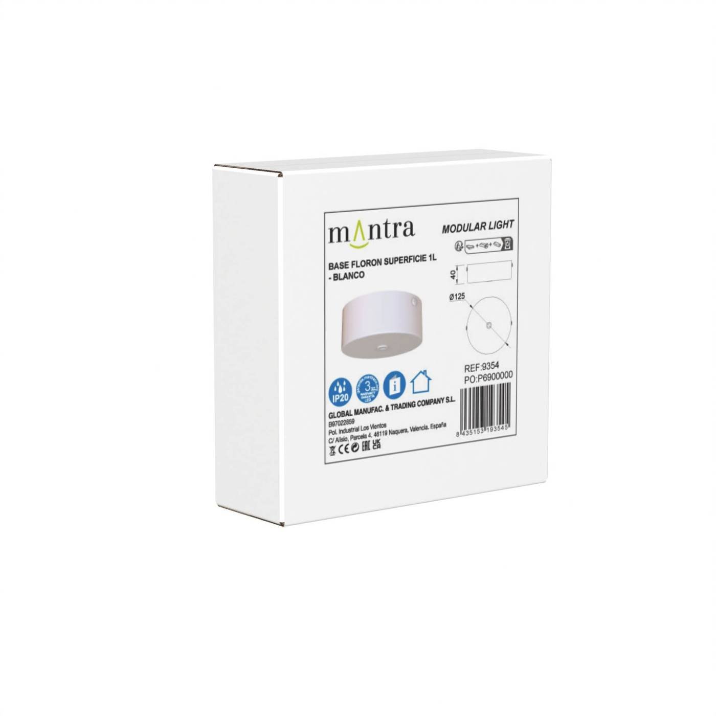9354 9354 Основание потолочное 1L MODULAR LIGHT FLORONES