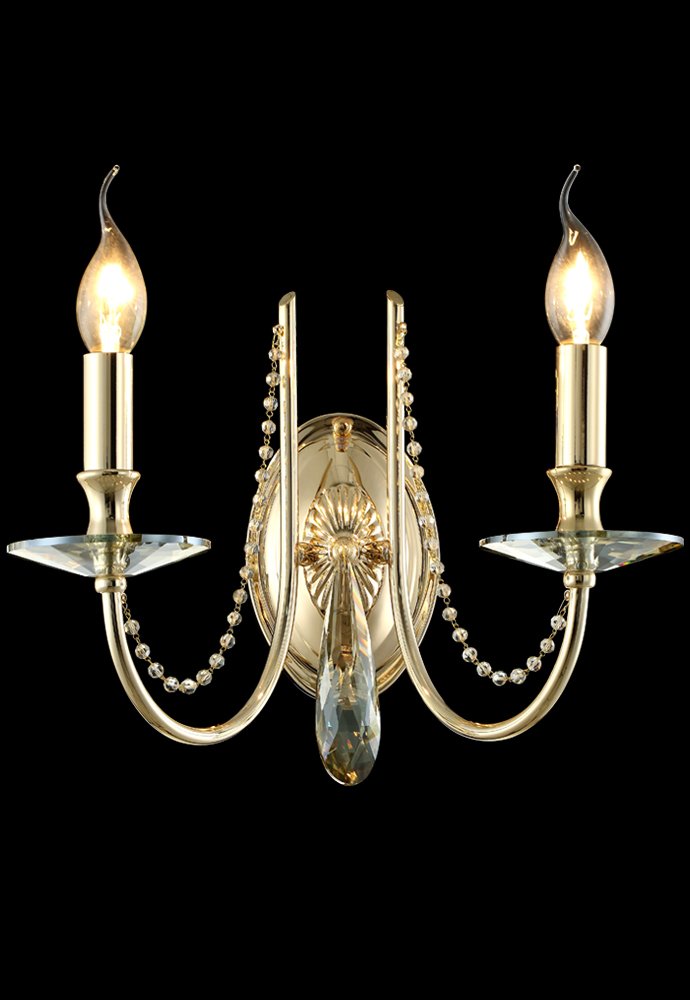 Настенное бра Crystal Lux Victoria VICTORIA AP2 GOLD/AMBER