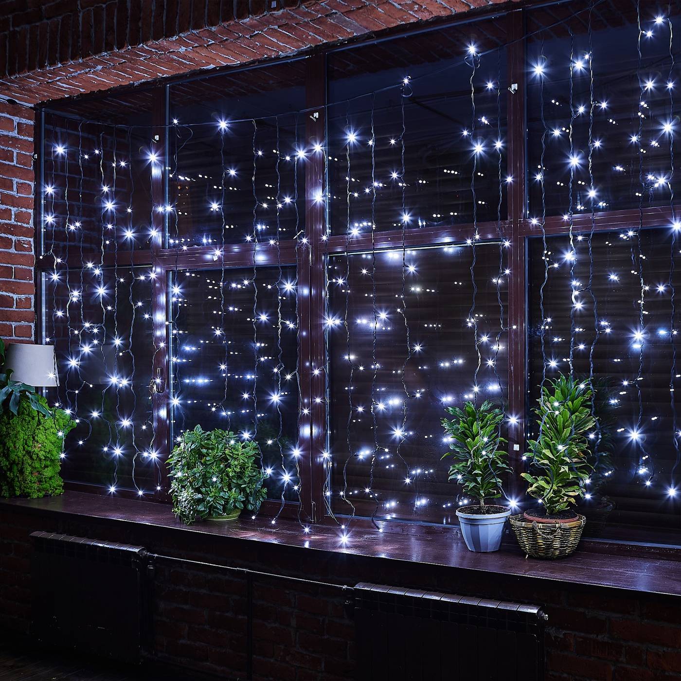 Занавес светодиодный с эффектом мерцания, 3х2м Uniel ULD-C3020-384/TBK WHITE IP67