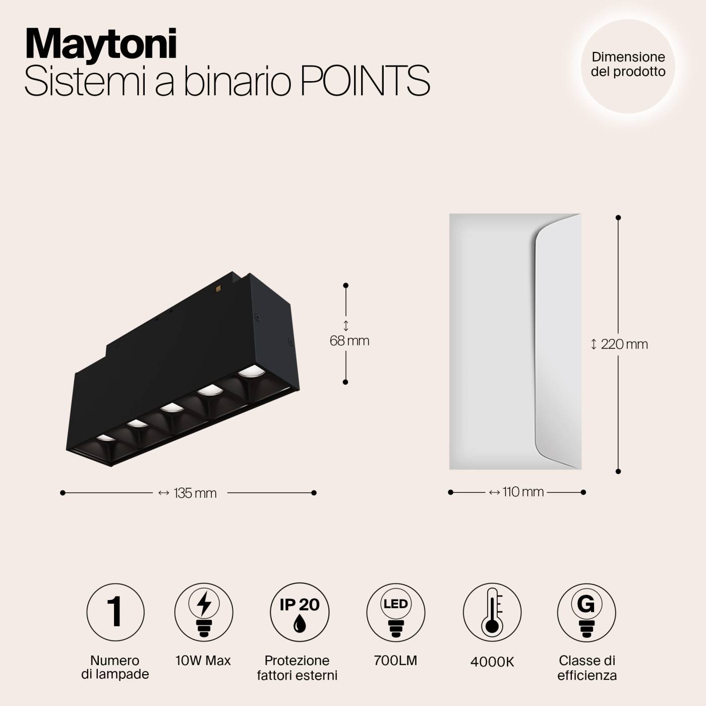 Трековый светильник Maytoni Points S35 TR014-2-10W4K-B