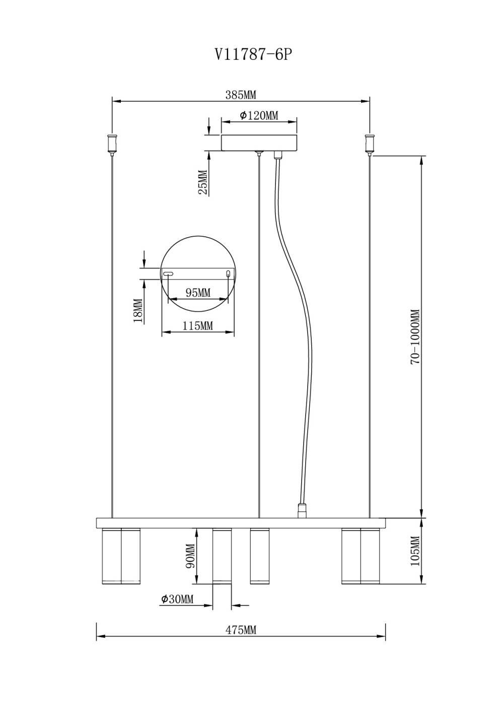 V11787-6P Светильник подвесной Moderli Sofina V11787-6P