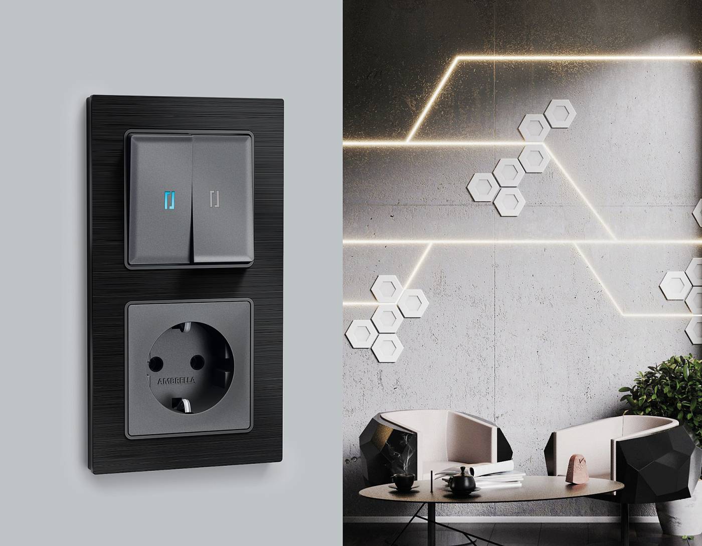 Рамка Ambrella Volt Platos Металл AF550504