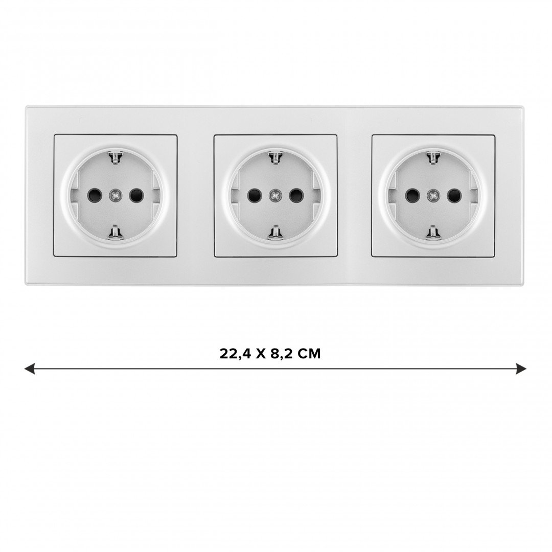 Розетка Arte Milano Set06-3 SET06-3-40-1x3 silver