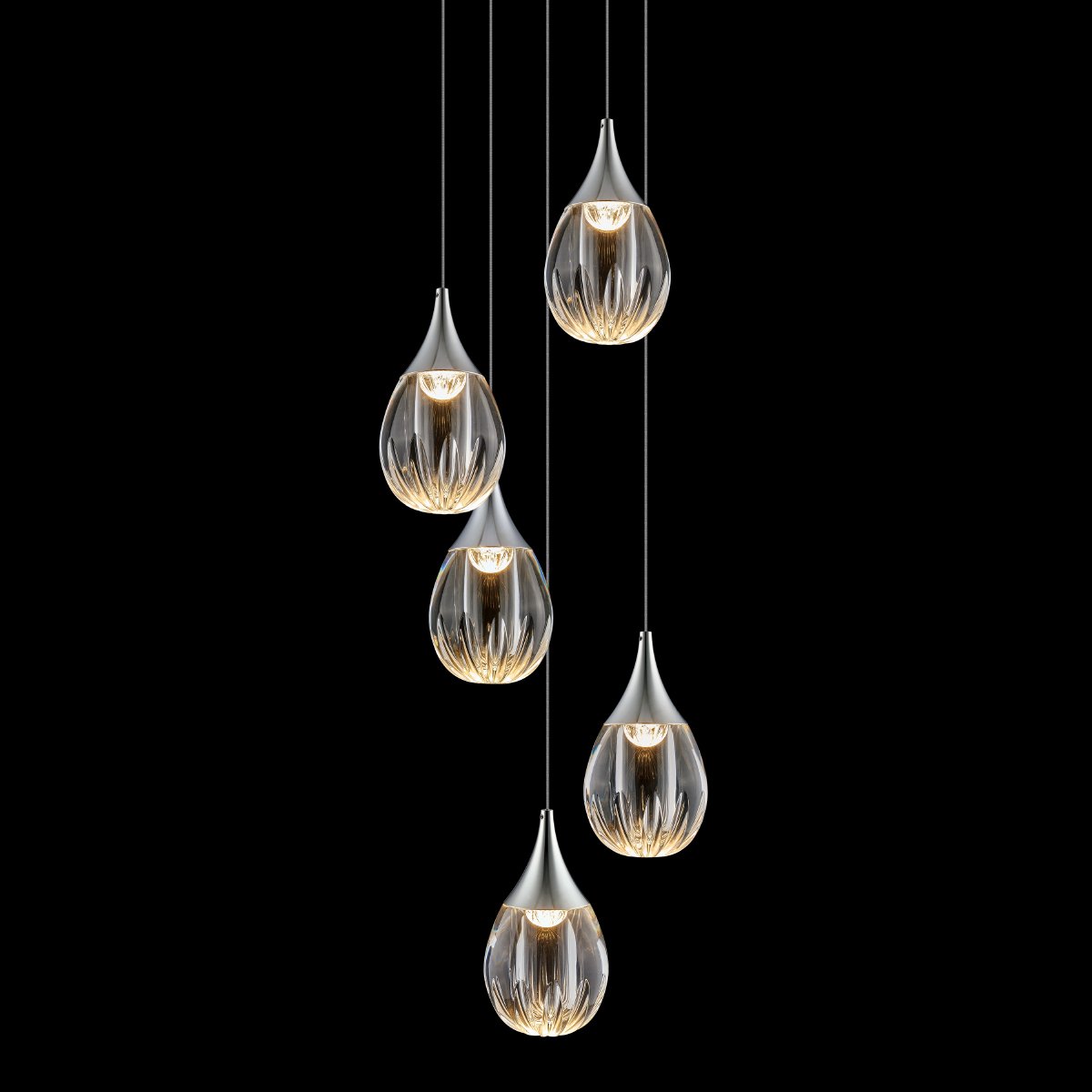 MD24001004-5A chrome/clear Люстра каскадная Delight Collection Stilla MD24001004-5A chrome/clear