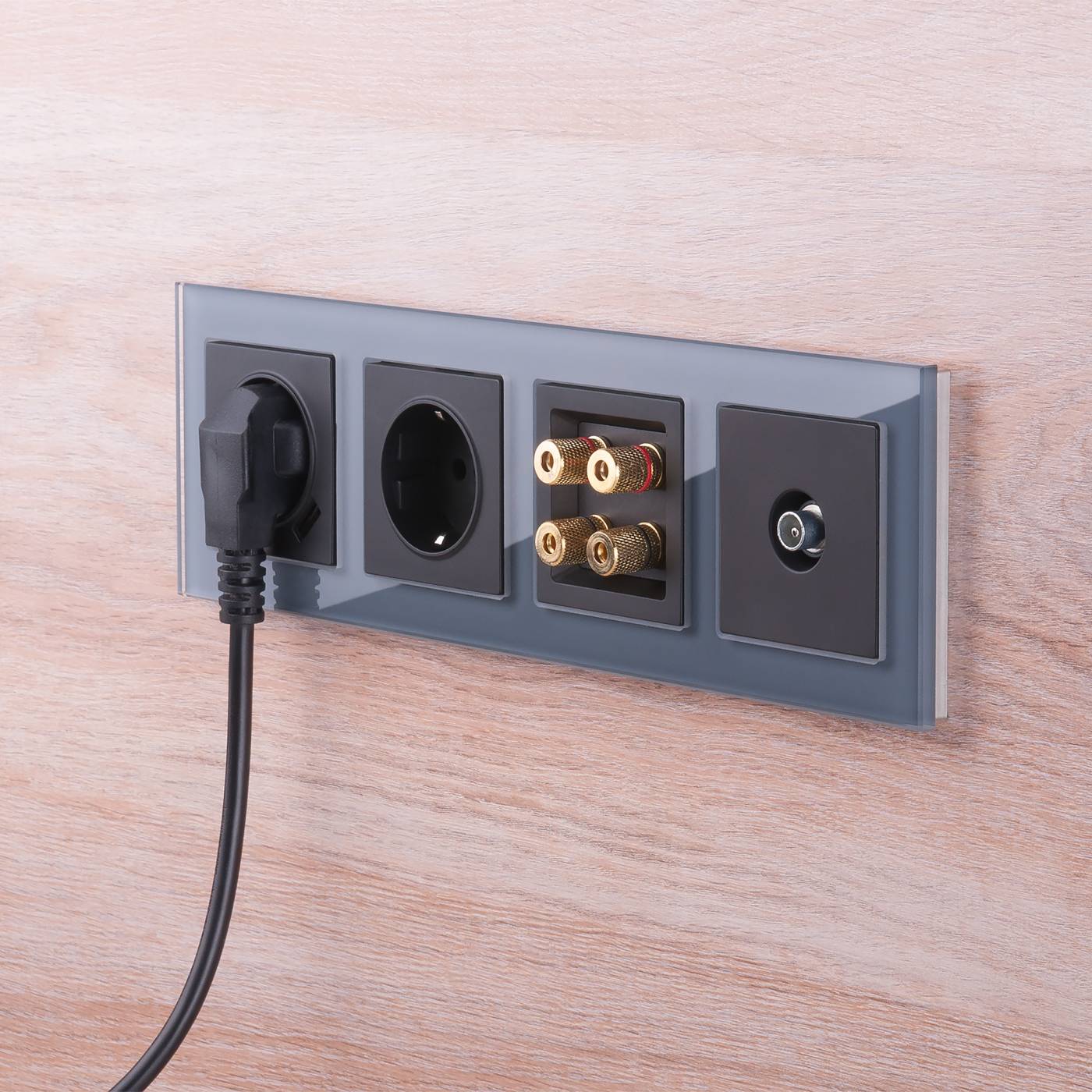 Рамка Werkel W0041115/ Рамка на 4 поста Favorit (серый,стекло)