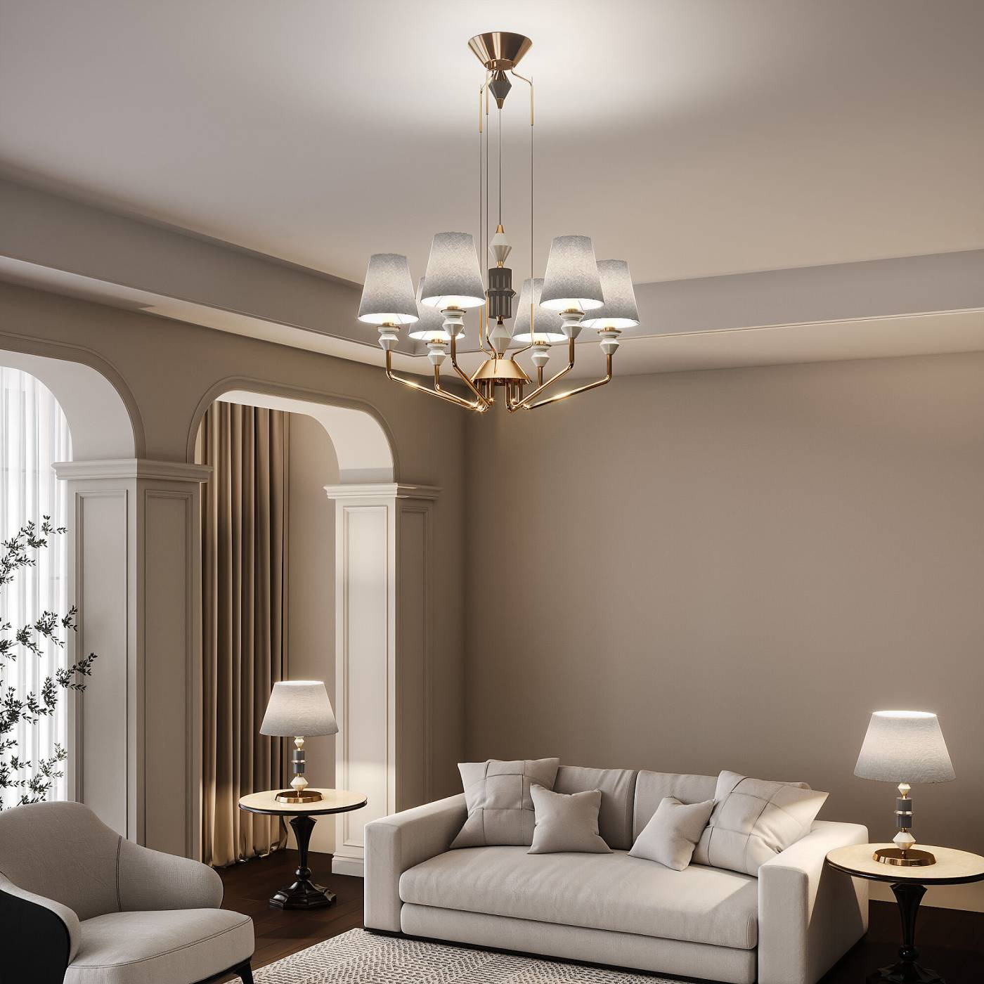 Подвесная люстра Eurosvet Olaria 101012/6 латунь Smart