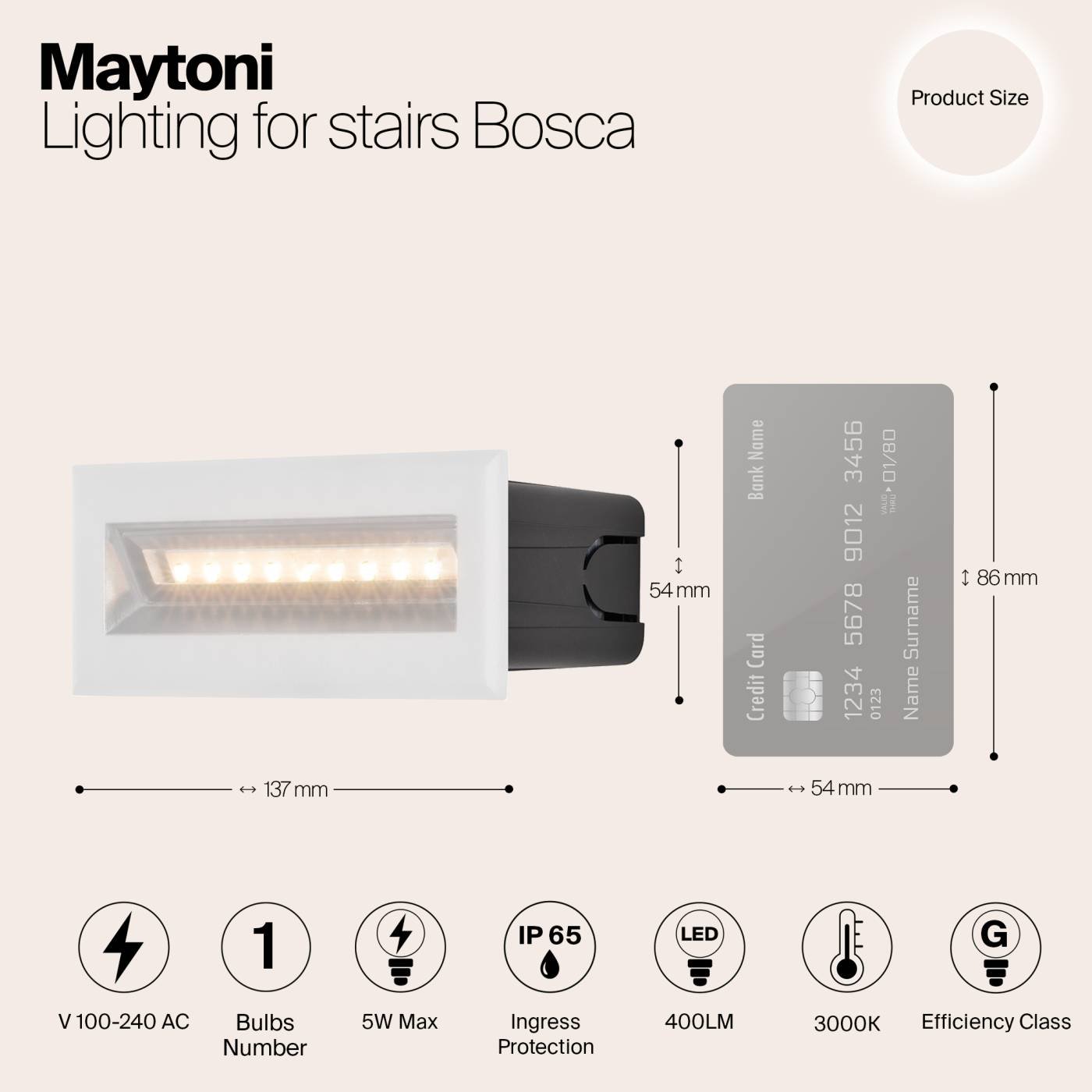Подсветка для ступеней Maytoni Bosca O045SL-L5W3K