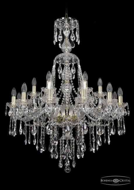 1415/12+6/300/XL-108 G Подвесная хрустальная люстра 1415 Bohemia 1415/12+6/300/XL-108 G