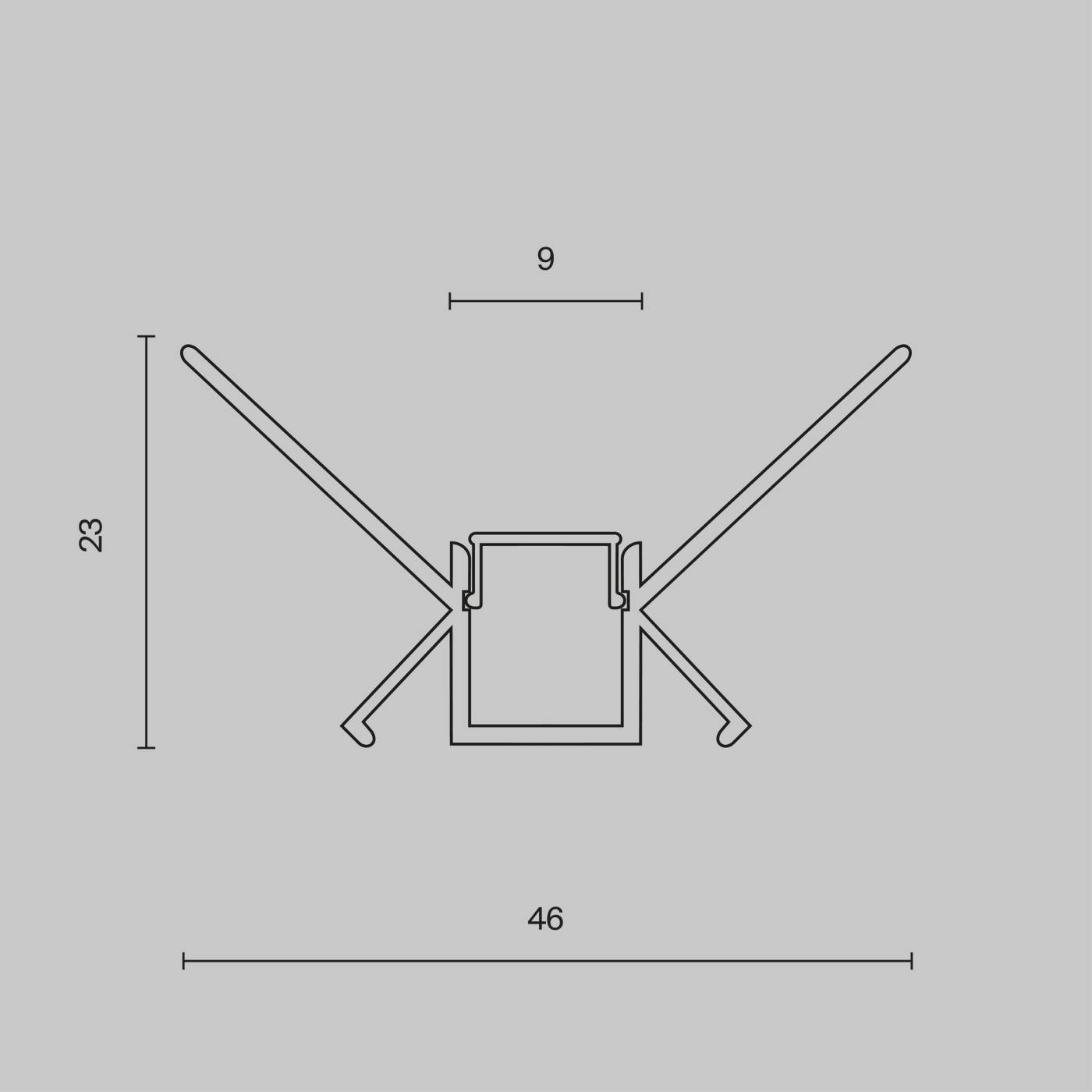 ALM-4623-S-2M Алюминиевый профиль скрытого монтажа 46x23 Maytoni Алюминиевый профиль ALM-4623-S-2M