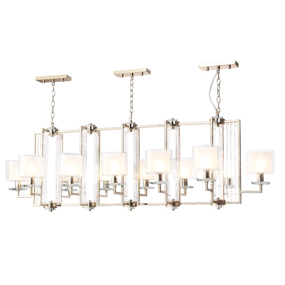 NICOLAS SP12 L1600 GOLD/WHITE Подвесная люстра Crystal Lux Nicolas NICOLAS SP12 L1600 GOLD/WHITE