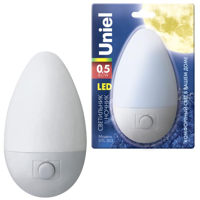 DTL-303-Овал/White/3LED/0,5W Детский ночник Uniel DTL-303-Овал/White/3LED/0,5W