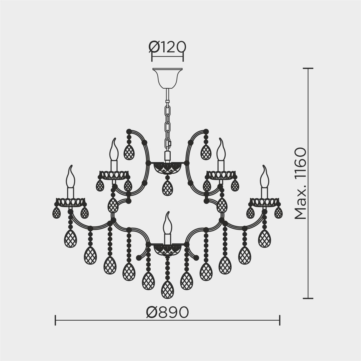Подвесная люстра ML Modelux ML.7003.16P