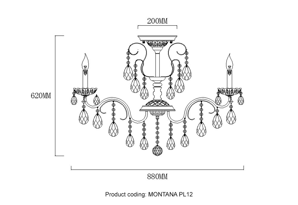 MONTANA PL12 Потолочная люстра Crystal Lux Montana MONTANA PL12