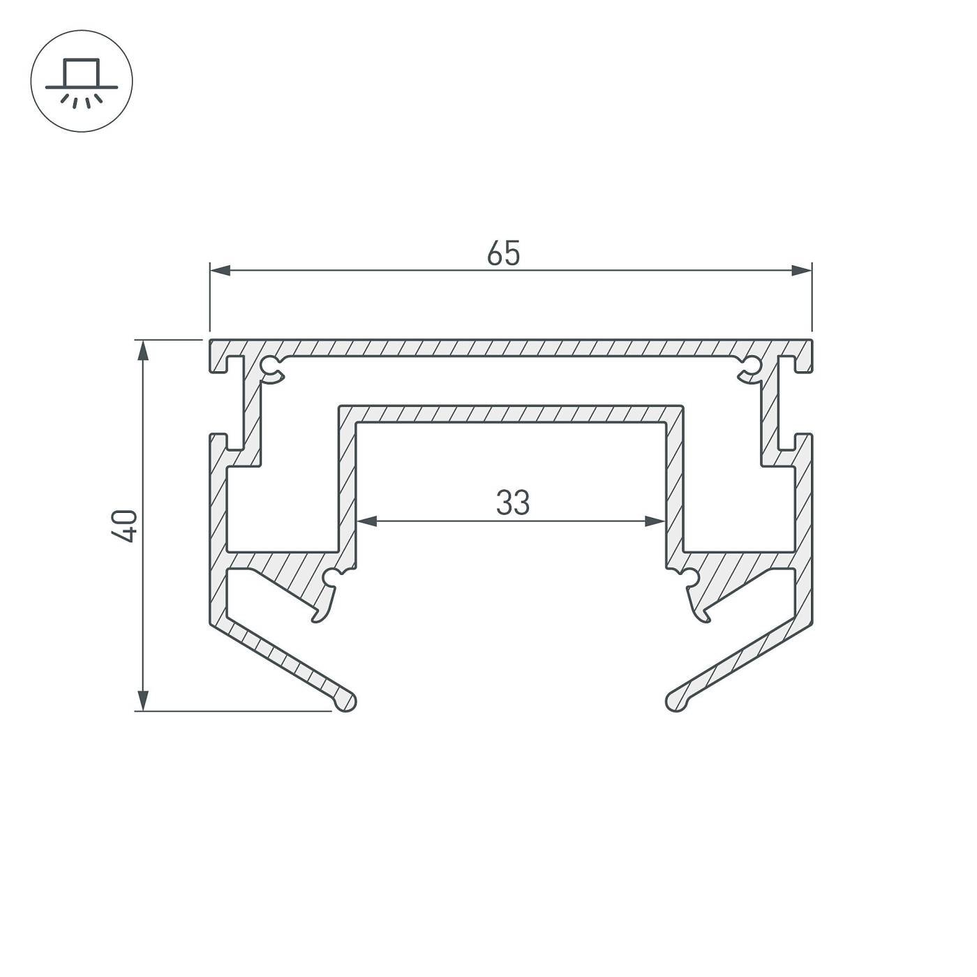 Профиль-держатель для установки трека Arlight 033090